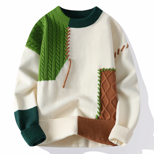 Herre Patchwork Genser Høststil 2