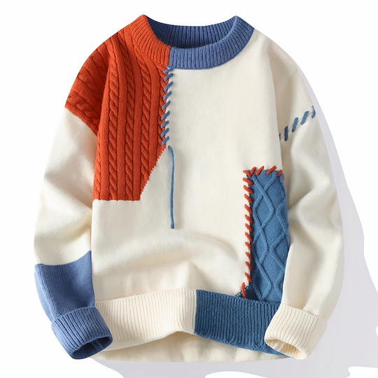 Herre Patchwork Genser Høststil 3
