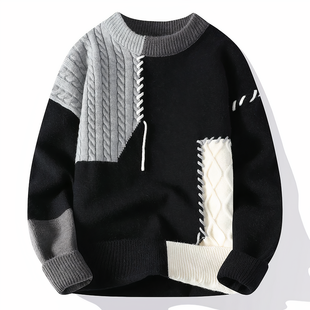 Herre Patchwork Genser Høststil 4