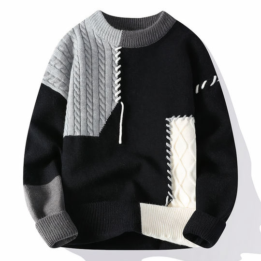 Herre Patchwork Genser Høststil 4