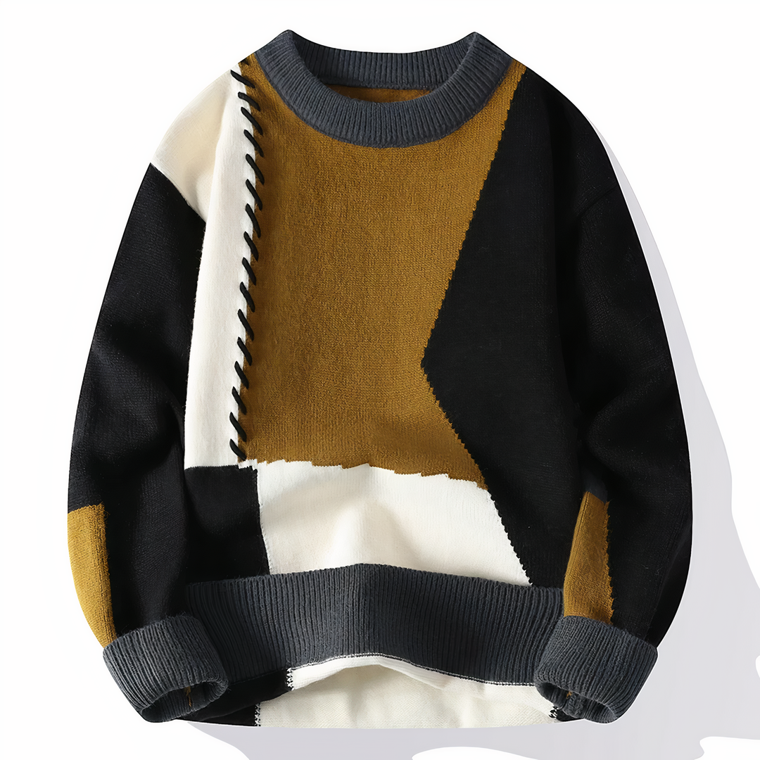Herre Patchwork Genser Høststil 5