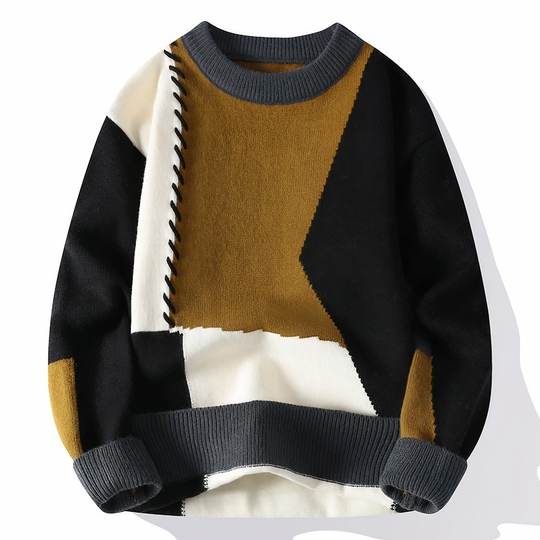 Herre Patchwork Genser Høststil 5