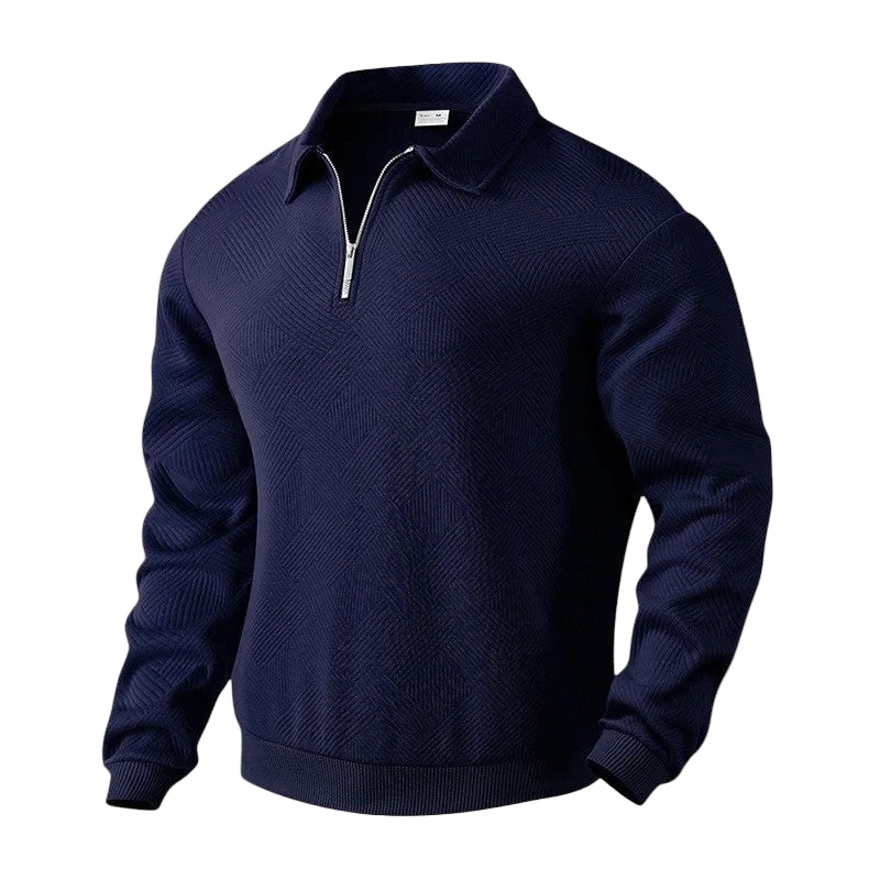Herre Pikétrøye med Dragkedje Sporty Stil 0