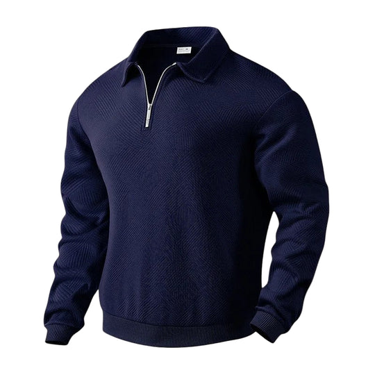 Herre Pikétrøye med Dragkedje Sporty Stil 0