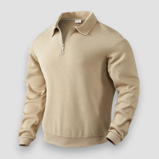 Herre Pikétrøye med Dragkedje Sporty Stil 1