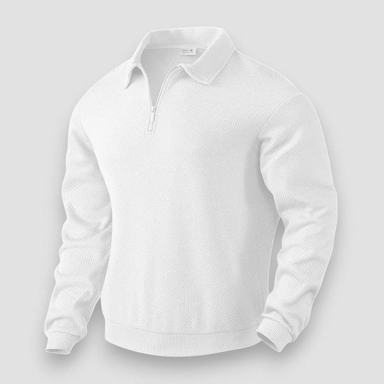 Herre Pikétrøye med Dragkedje Sporty Stil 2