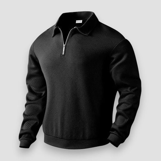 Herre Pikétrøye med Dragkedje Sporty Stil 3