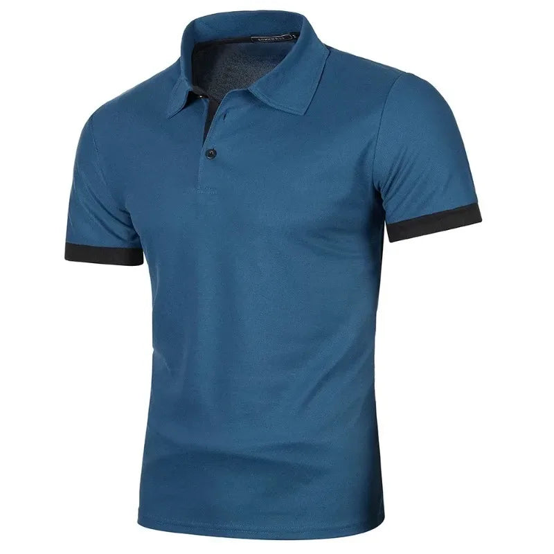 Herre Polo Skjorte Kortermet Lettvekts Klassisk Krage Uformell Stil 9