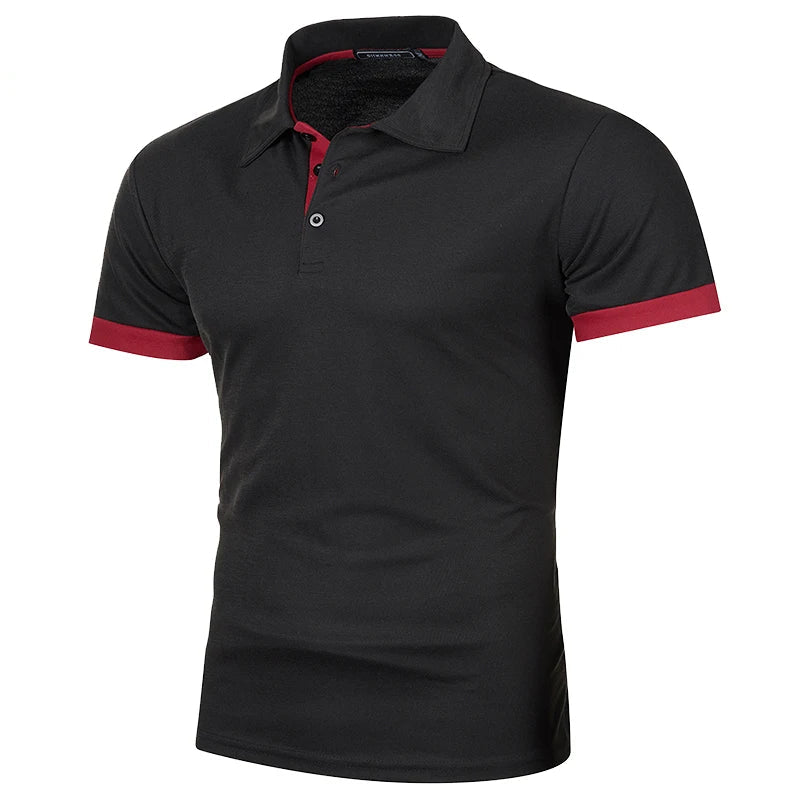 Herre Polo Skjorte Kortermet Med Kontrastfarge Uformell Stil 0