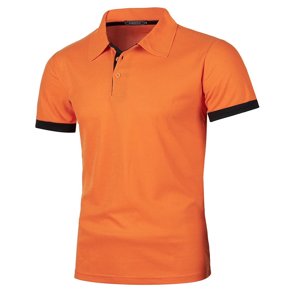 Herre Polo Skjorte Kortermet Med Kontrastfarge Uformell Stil 3