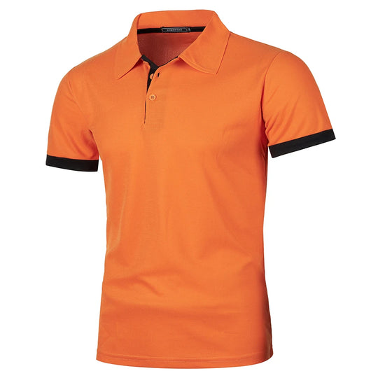 Herre Polo Skjorte Kortermet Med Kontrastfarge Uformell Stil 3
