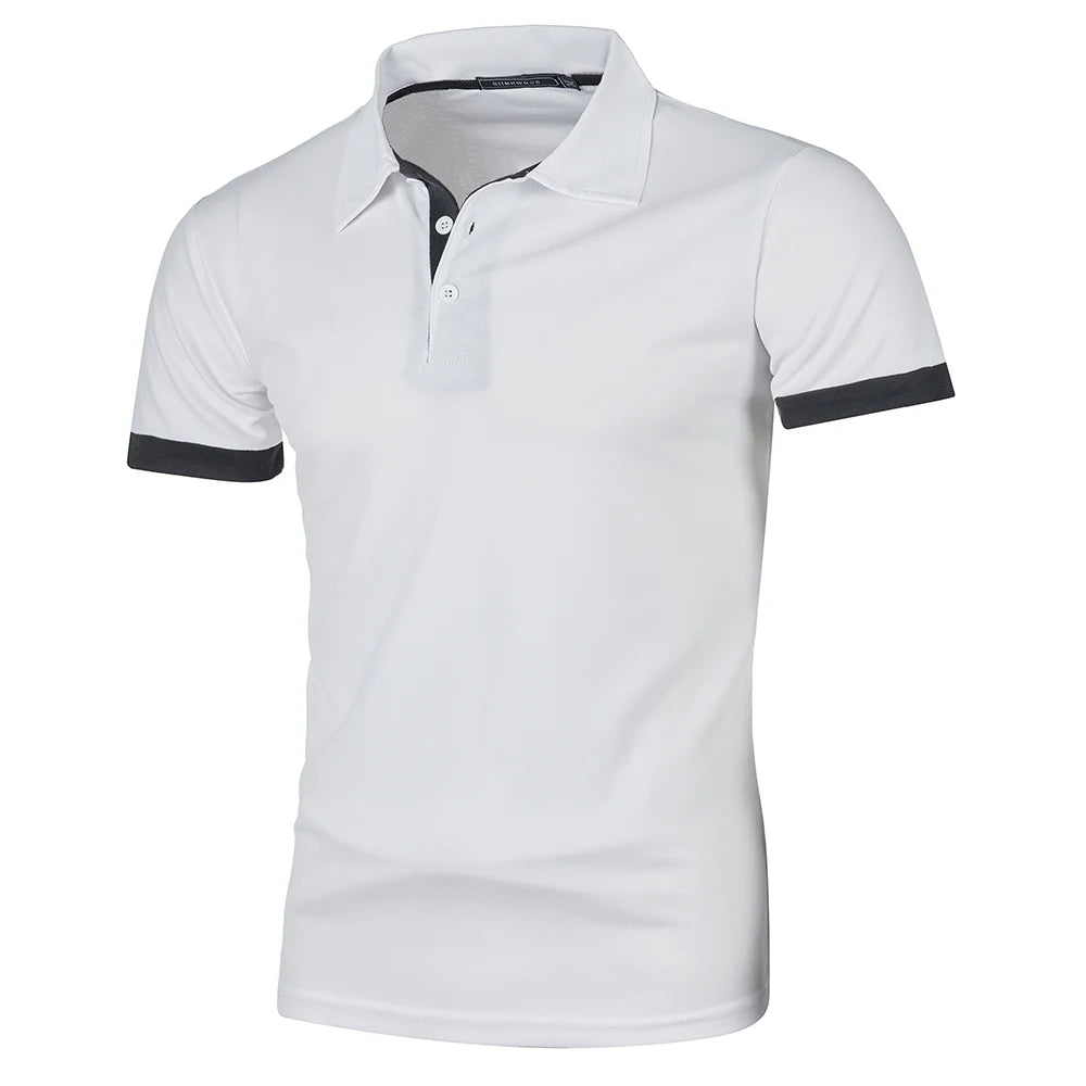 Herre Polo Skjorte Kortermet Med Kontrastfarge Uformell Stil 4