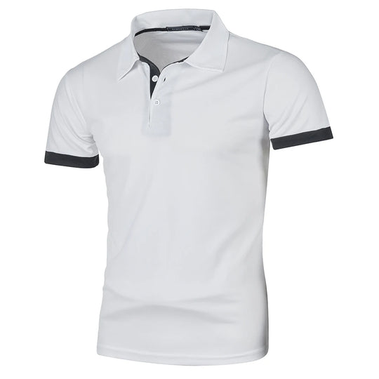 Herre Polo Skjorte Kortermet Med Kontrastfarge Uformell Stil 4