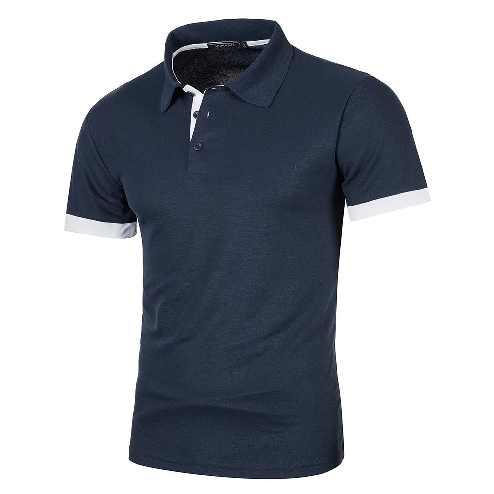 Herre Polo Skjorte Kortermet Med Kontrastfarge Uformell Stil 9