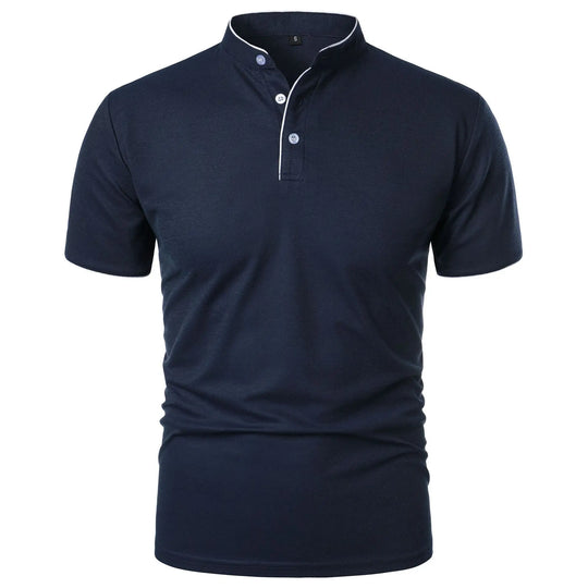 Herre Polo Skjorte Kortermet med Krage Casual Design 7