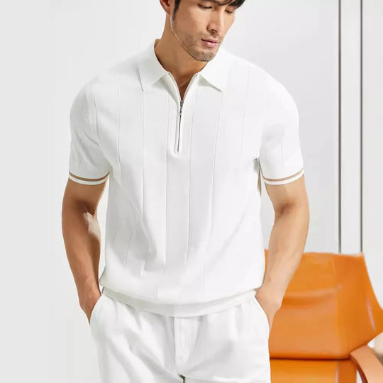 Herre Polo Skjorte Kortfarget Slank Passform 2