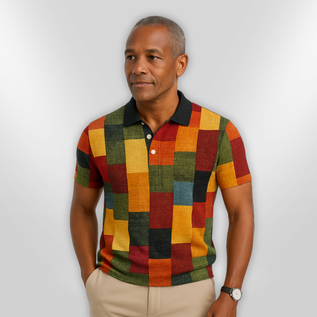 Herre Polo Skjorte Rutete Design Bomull 1