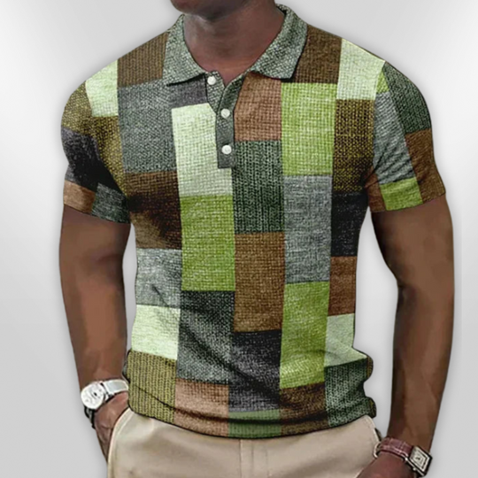 Herre Polo Skjorte Rutete Design Bomull 6