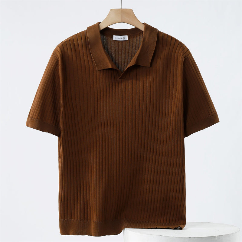 Herre Polo Skjorte Strikket Stil Modern 5