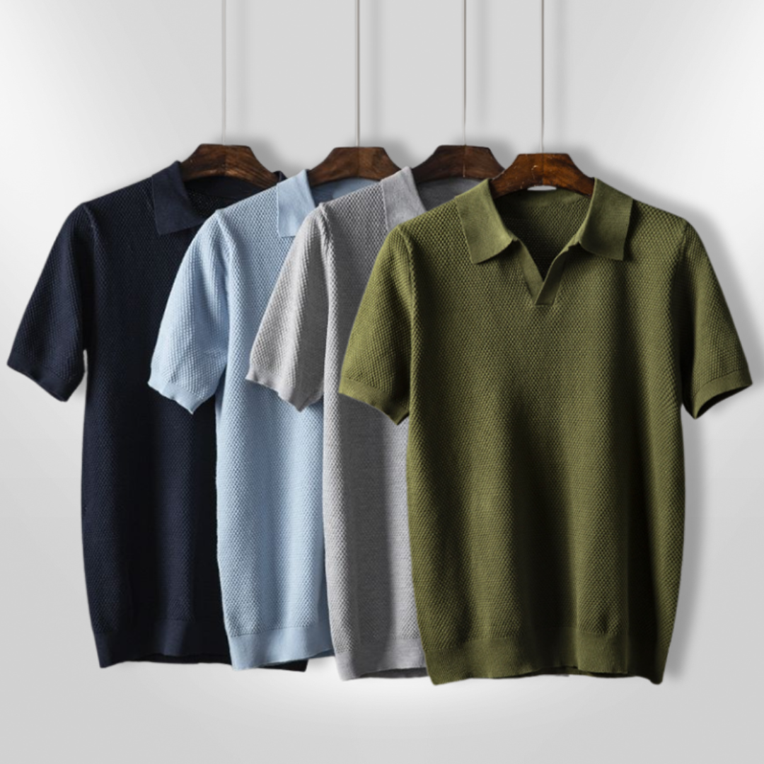 Herre Polo T-skjorte Moderne Pustende Mesh 7