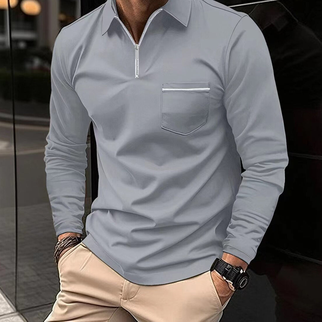 Herre Poloshirt med Lange Ærmer og Unik Krave 2