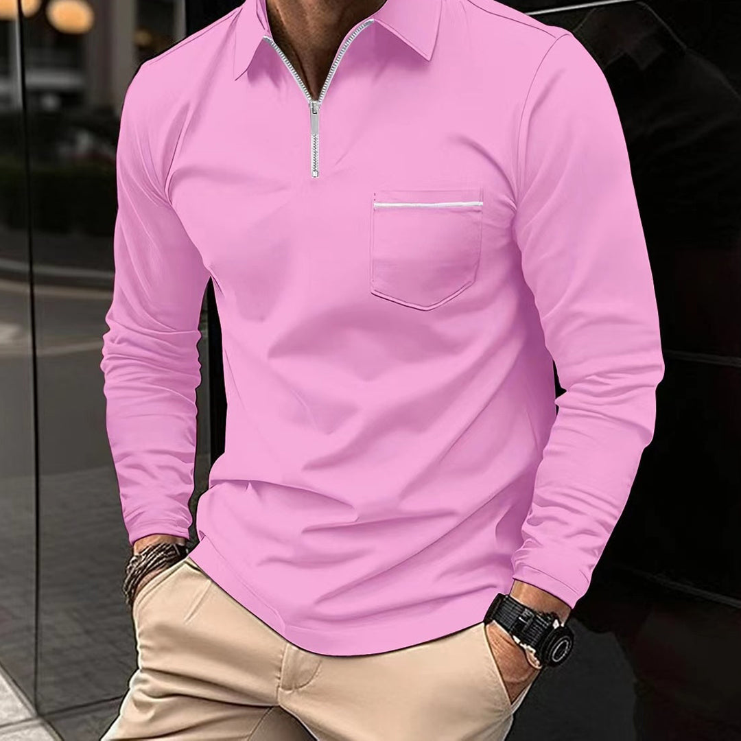 Herre Poloshirt med Lange Ærmer og Unik Krave 4