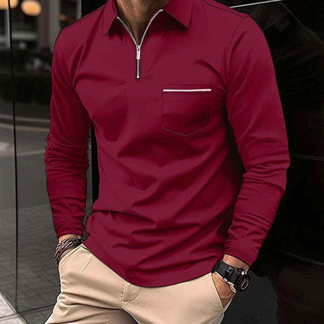 Herre Poloshirt med Lange Ærmer og Unik Krave 5