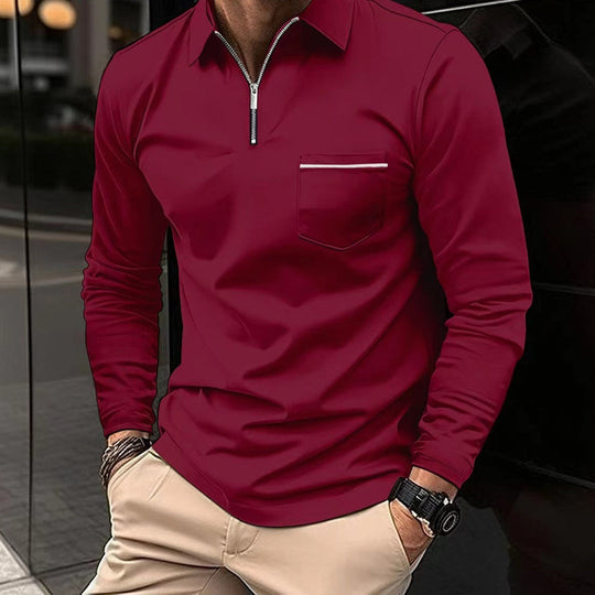 Herre Poloshirt med Lange Ærmer og Unik Krave 5