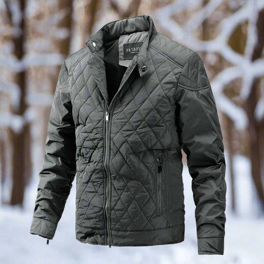 Herre Quilted Jakke – Slim Fit – Høy Krage – Glidelås 2