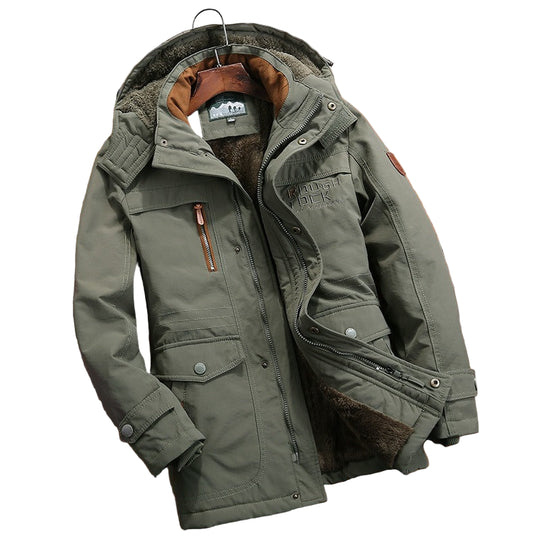 Herre Quilted Jakke med Hette og Løs Passform 0