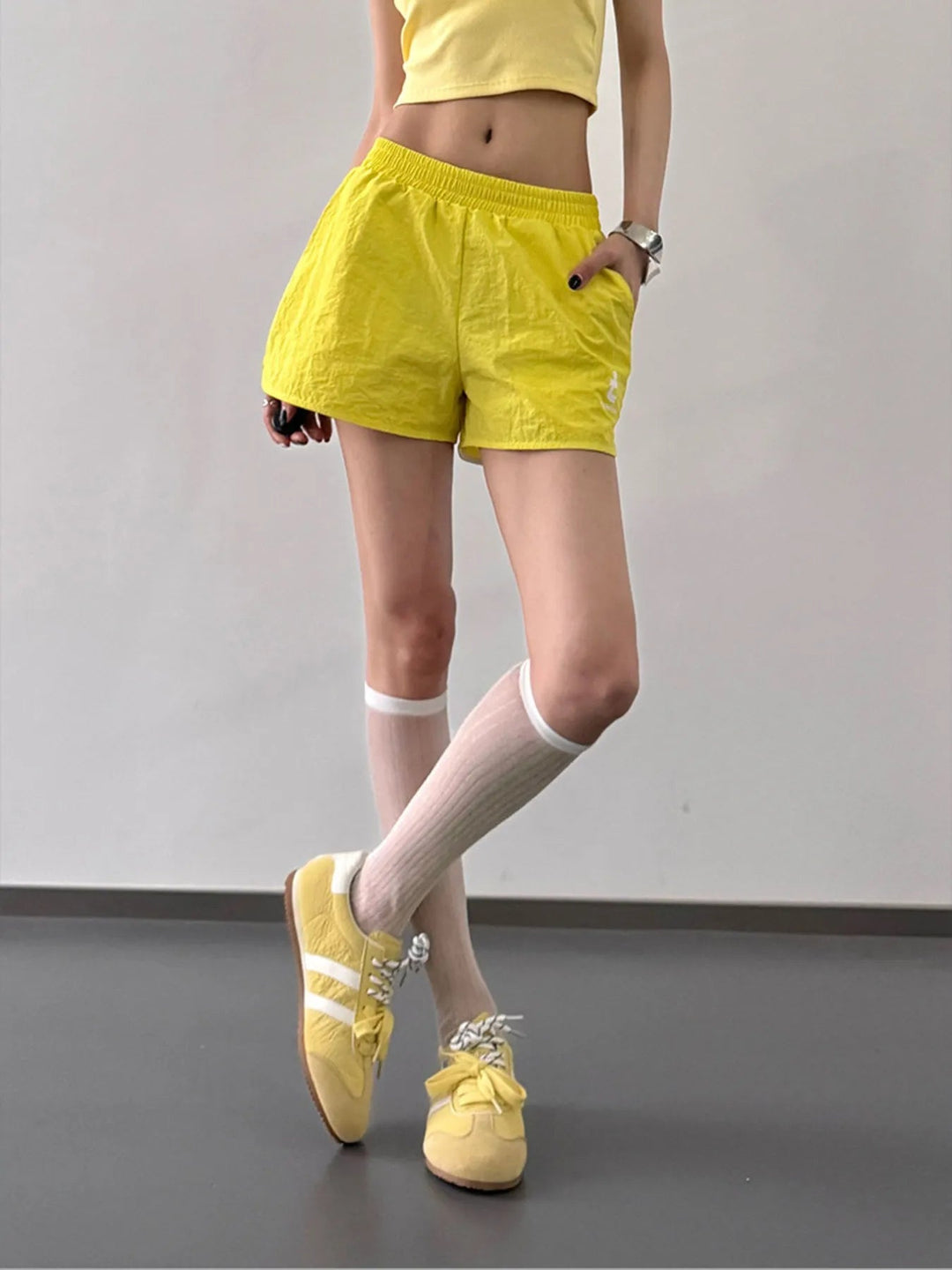 Herre Shorts Elastisk Midje Bomull Lin 4