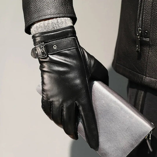 Herre Skinnhansker Med Varme Cashmere Fôr Touchscreen Funksjon 2