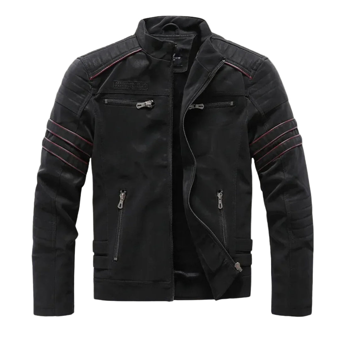 Herre Skinnjakke Torino Vintage-inspirert med Fleecefôring 0