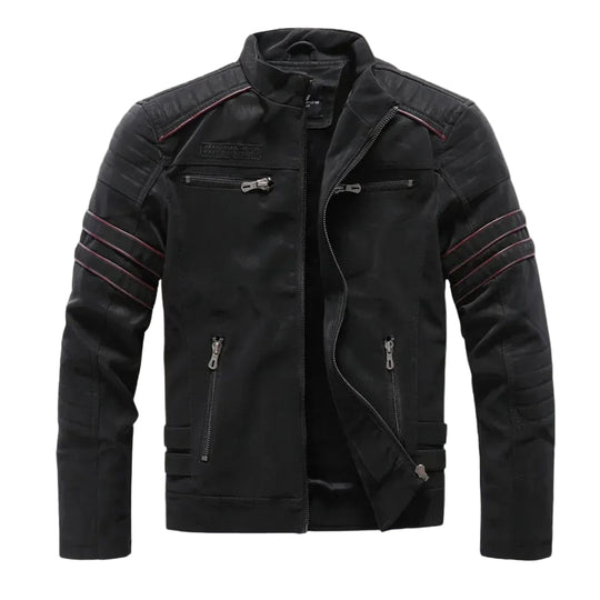 Herre Skinnjakke Torino Vintage-inspirert med Fleecefôring 0