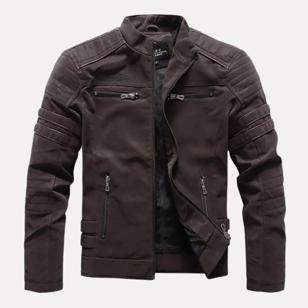 Herre Skinnjakke Torino Vintage-inspirert med Fleecefôring 2