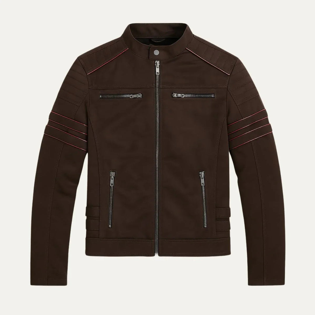 Herre Skinnjakke Torino Vintage-inspirert med Fleecefôring 5