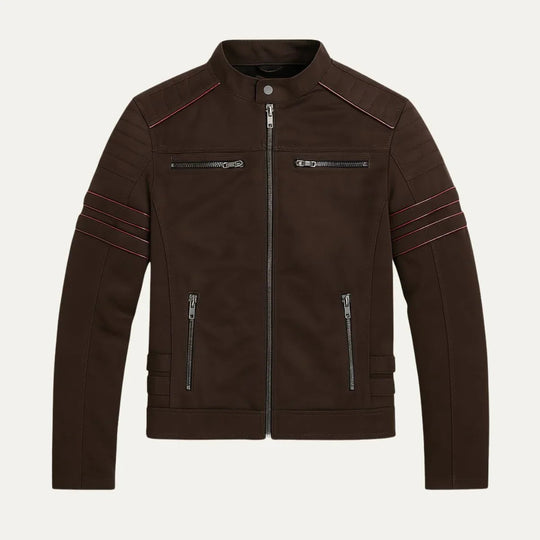 Herre Skinnjakke Torino Vintage-inspirert med Fleecefôring 5