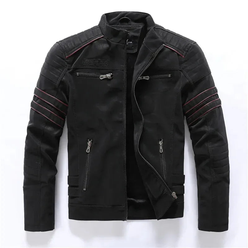 Herre Skinnjakke Torino Vintage-inspirert med Fleecefôring 6