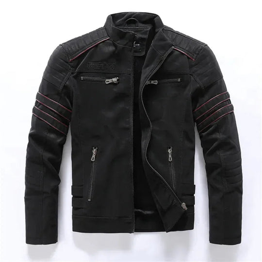 Herre Skinnjakke Torino Vintage-inspirert med Fleecefôring 6