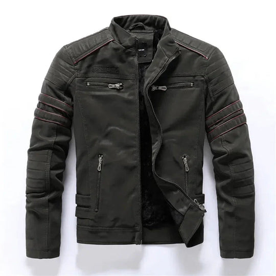 Herre Skinnjakke Torino Vintage-inspirert med Fleecefôring 7