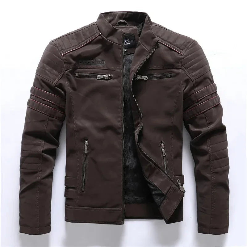Herre Skinnjakke Torino Vintage-inspirert med Fleecefôring 8