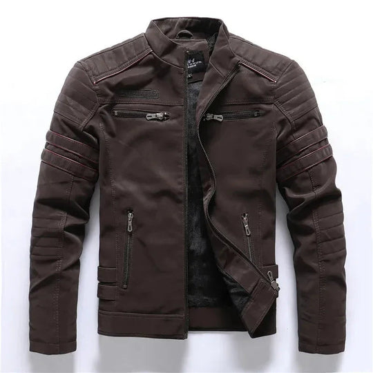 Herre Skinnjakke Torino Vintage-inspirert med Fleecefôring 8
