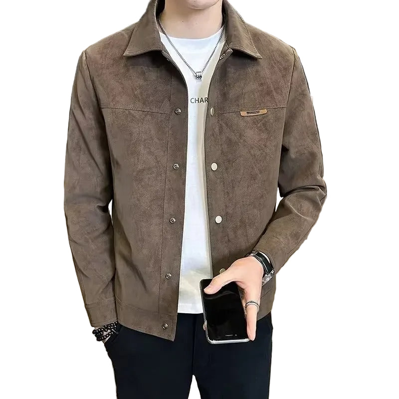 Herre Skinnjakke med Glidelås 0