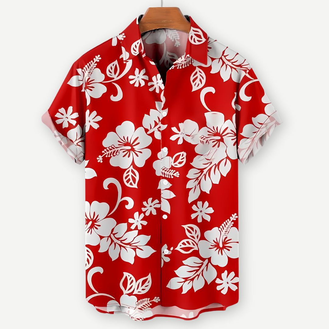 Herre Skjorte Blomsterprint Lett Stoff 1
