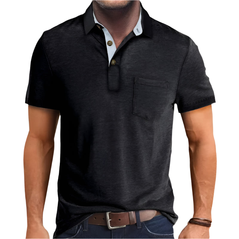 Herre Skjorte Kortermet Fargeblokk Polyester 0