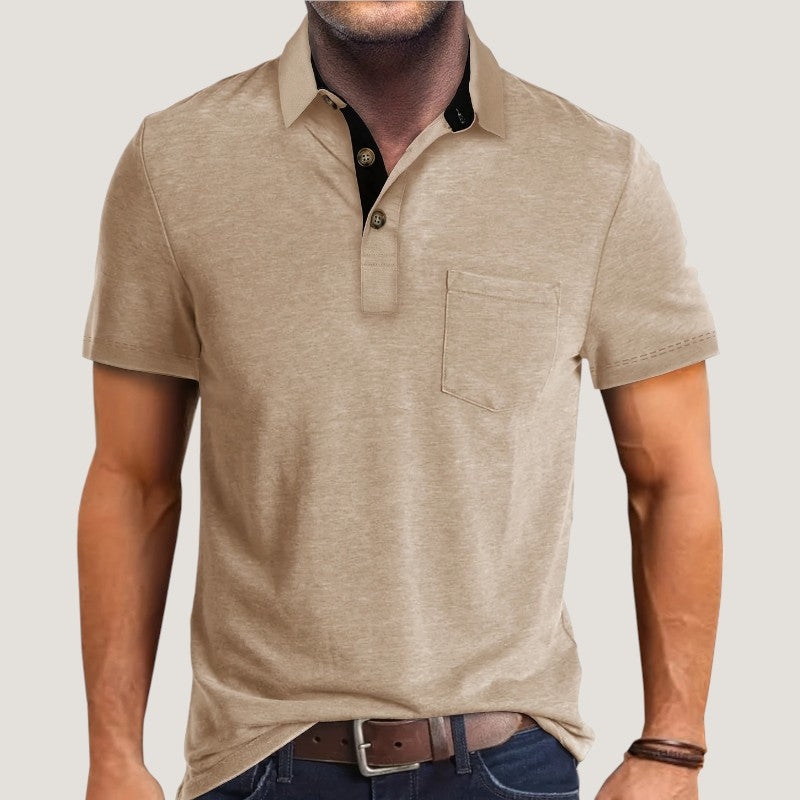 Herre Skjorte Kortermet Fargeblokk Polyester 1