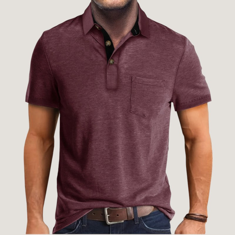 Herre Skjorte Kortermet Fargeblokk Polyester 14