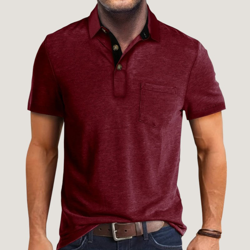 Herre Skjorte Kortermet Fargeblokk Polyester 2