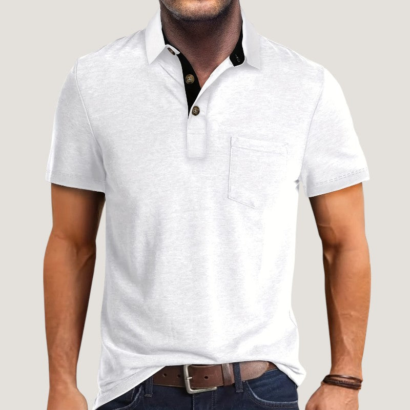 Herre Skjorte Kortermet Fargeblokk Polyester 4