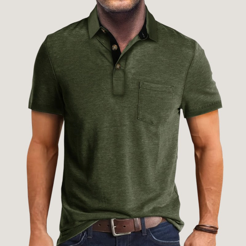 Herre Skjorte Kortermet Fargeblokk Polyester 5